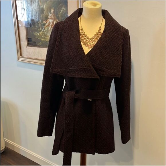 INC | INTERNATIONAL CONCEPTS | burgundy tweed jacket S - Picture 1 of 11